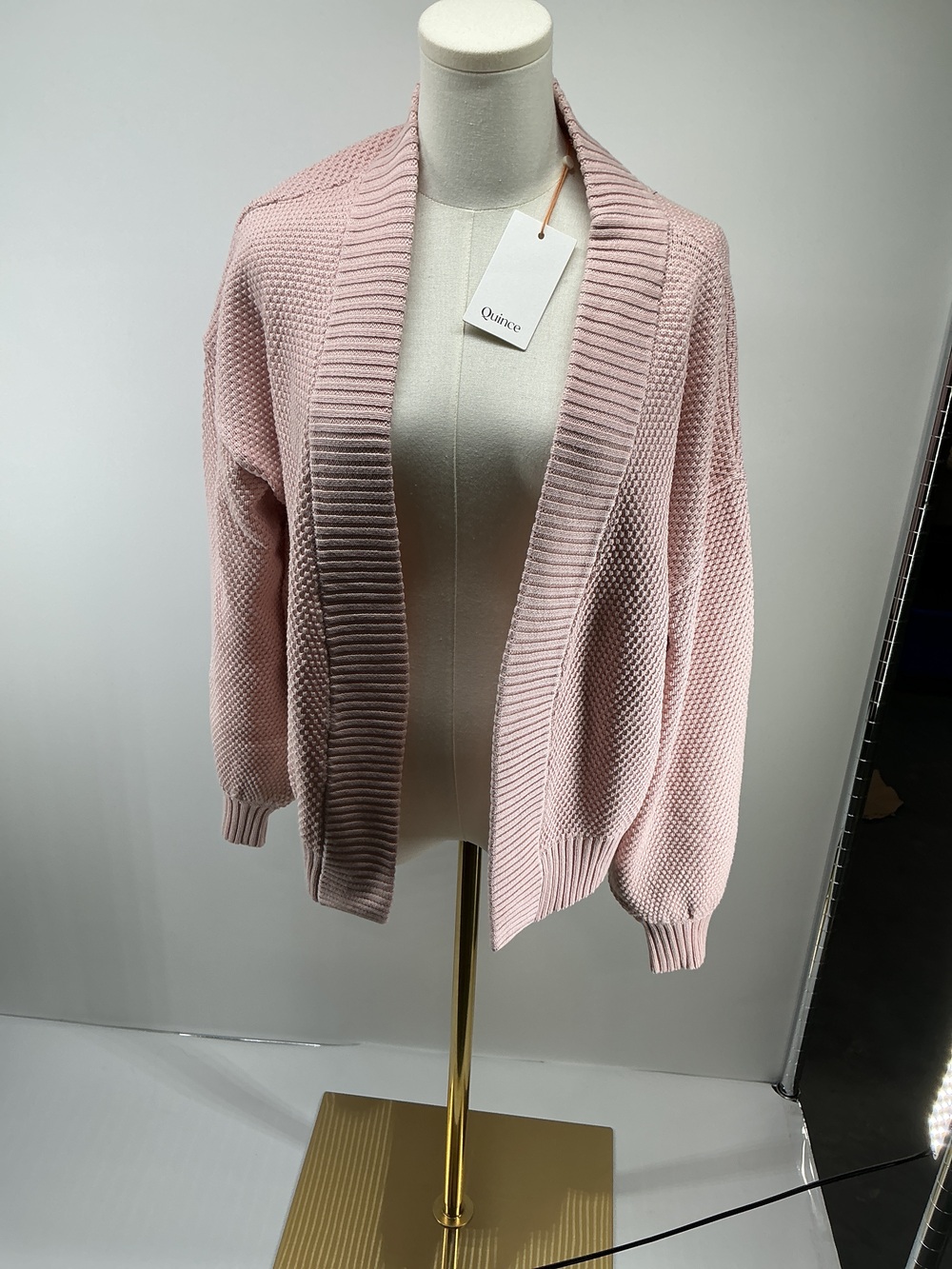 100% Organic Cotton Waffle Stitch Open Cardigan